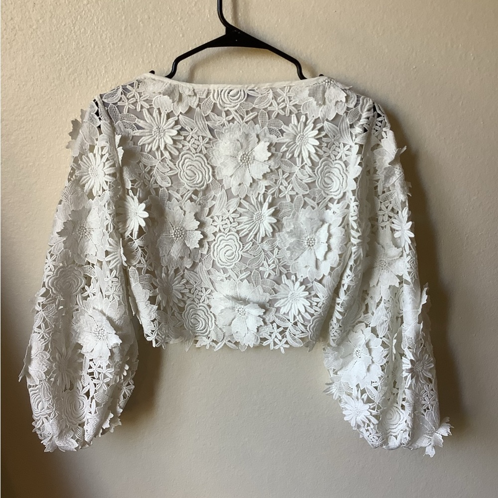 Milly Camilla Floral Crop Blouse - Picture 4 of 9